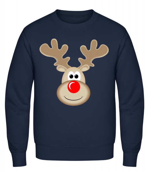 Reindeer Logo - Classic Set-In Sweatshirt - Navy - Vorn