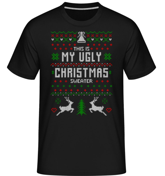 This Is My Ugly Christmas Sweater -  Shirtinator Men's T-Shirt - Black - Front