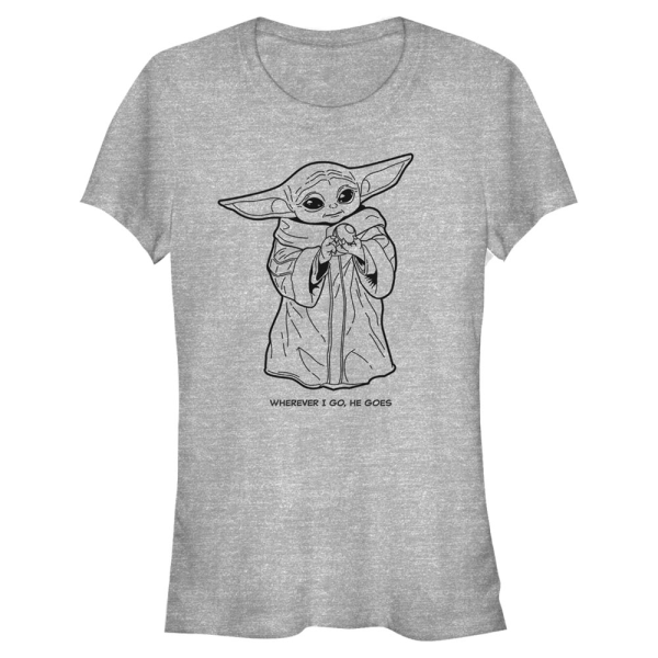 Star Wars - The Mandalorian - The Child Wherever I Go - Women's T-Shirt - Heather grey - Front