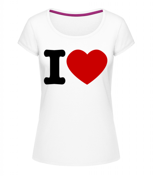 I Love - Megan Crewneck T-Shirt - White - Vorn