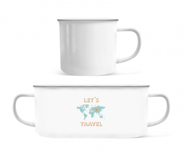 Let Us Travel - Enamel-cup - White - Front