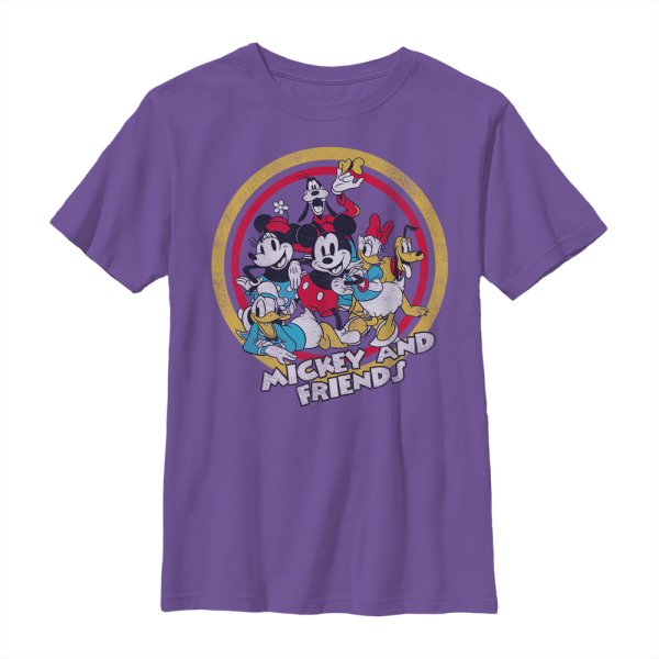 Disney - Mickey Mouse - Skupina Circle Of Friends Chest - Kids T-Shirt - Purple - Front