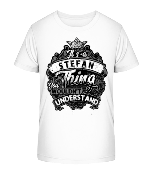 It's A Stefan Thing - Kid's Bio T-Shirt Stanley Stella - White - Front