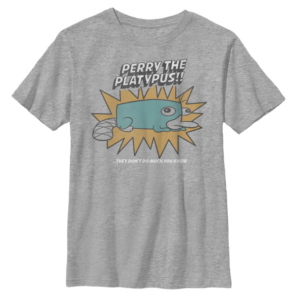 Disney Classics - Phineas and Ferb - Perry The Platypus - Kids T-Shirt - Heather grey - Front