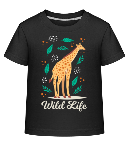 Giraffe Wild Life - Kid's Shirtinator T-Shirt - Black - Front