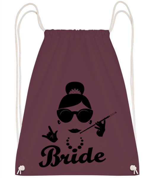 Bride - Drawstring Backpack - Bordeaux - Vorn