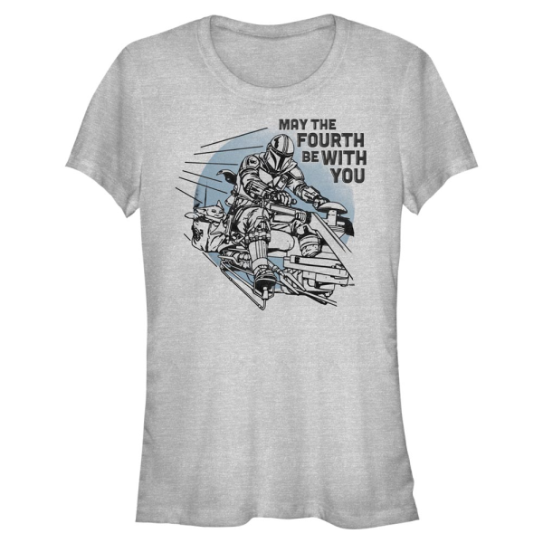 Star Wars - The Mandalorian - Mandalorian We Mobbin - Women's T-Shirt - Heather grey - Front