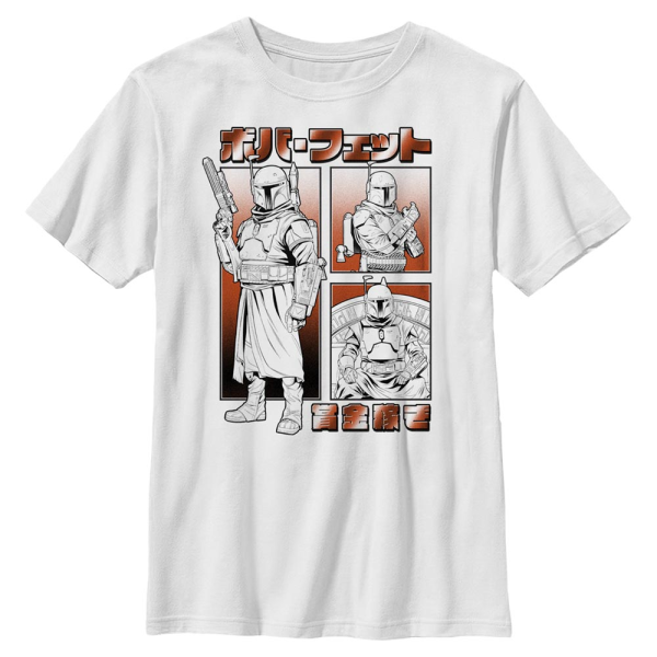 Star Wars - The Mandalorian - Boba Fett Boba Manga - Kids T-Shirt - White - Front