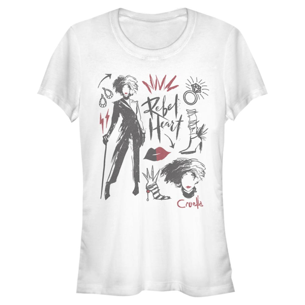 Disney Classics - Cruella - Cruella DeVille Fashion Sketches - Women's T-Shirt - White - Front