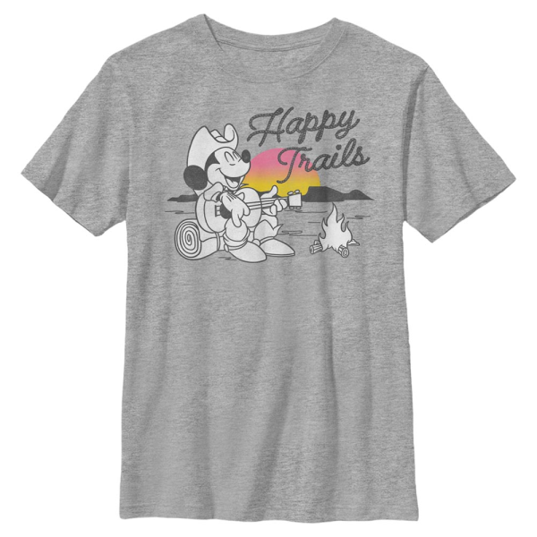 Disney Classics - Mickey Mouse - Mickey Happy Trails - Kids T-Shirt - Heather grey - Front