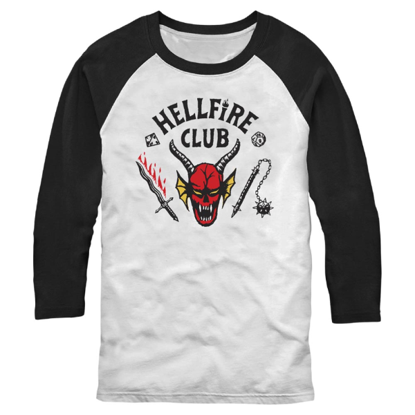 Netflix - Stranger Things - Hellfire Club Logo - Unisex Longsleeve - White / Black - Front