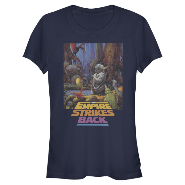 Star Wars - Classic Yoda Logo - Women's T-Shirt - Navy - Front