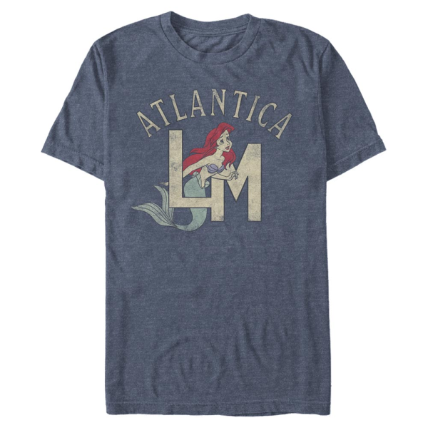 Disney - The Little Mermaid - Malá mořská víla Monogram - Men's T-Shirt - Heather navy - Front