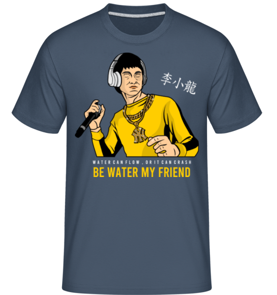 Bruce Lee Rapper -  Shirtinator Men's T-Shirt - Denim - Front