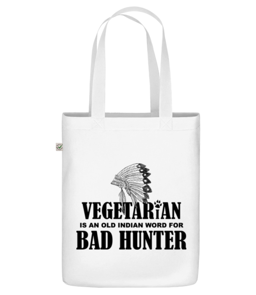 Vegetarian Bad Hunter - Organic tote bag - White - Front