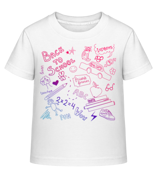 Back To School Symbols - Kid's Shirtinator T-Shirt - White - Front