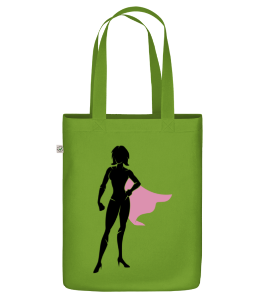 Superwoman Silhouette - Organic tote bag - Olive - Front