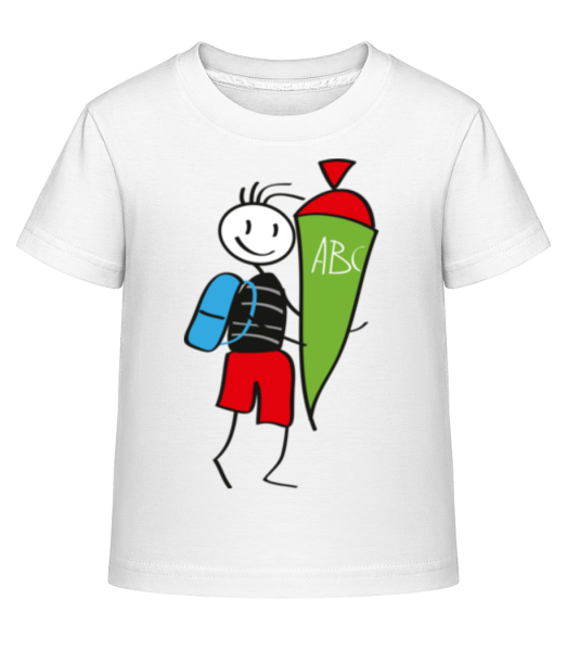 Child With Cornet Filled With Sweets - Kid's Shirtinator T-Shirt - White - Front