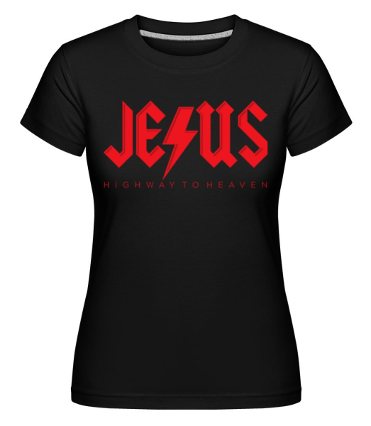 Jesus Highway To Heaven -  Shirtinator Women's T-Shirt - Black - Front