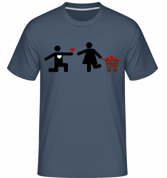 Woman And Man With Heart Logo -  Shirtinator Men's T-Shirt - Denim - Vorn