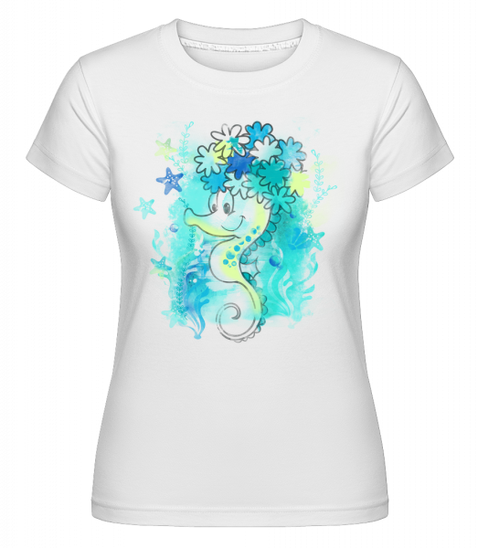 Watercolor Seahorse -  Shirtinator Women's T-Shirt - White - Vorn