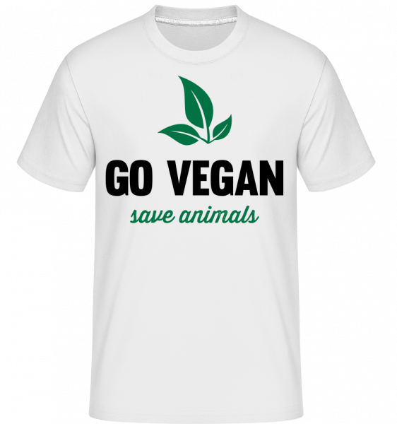 Go Vegan Save Animals -  Shirtinator Men's T-Shirt - White - Vorn