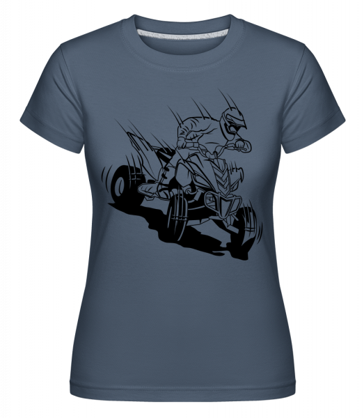 Quad Driver Comic -  Shirtinator Women's T-Shirt - Denim - Vorn