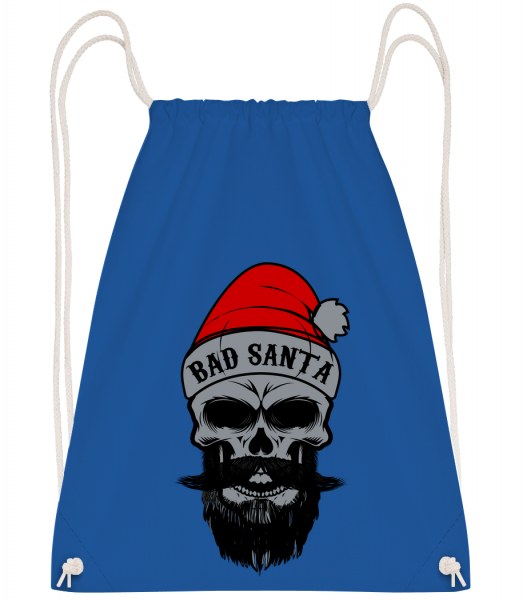 Bad Santa Skull - Drawstring Backpack - Royal blue - Vorn