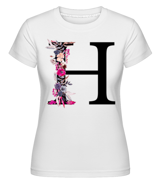 Flowers Initial H -  Shirtinator Women's T-Shirt - White - Front