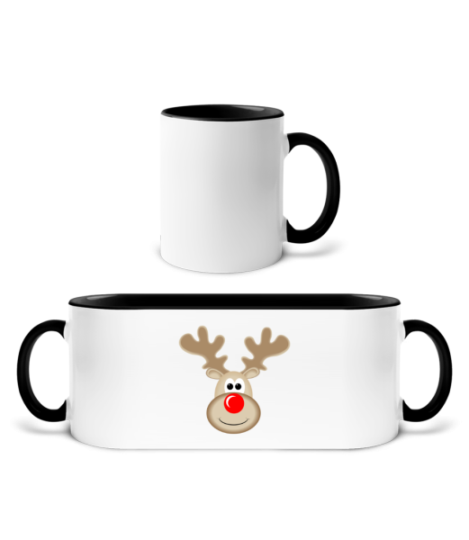 Reindeer Logo - Two-toned Mug - White / Black - Front