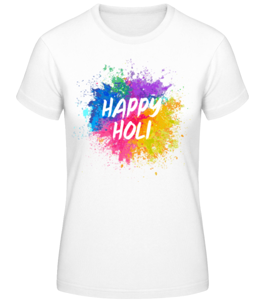 Happy Holi Color Splash - Women's Basic T-Shirt - White - Front