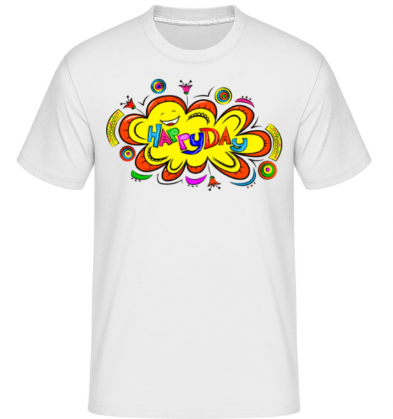 Happy Day Flower -  Shirtinator Men's T-Shirt - White - Front