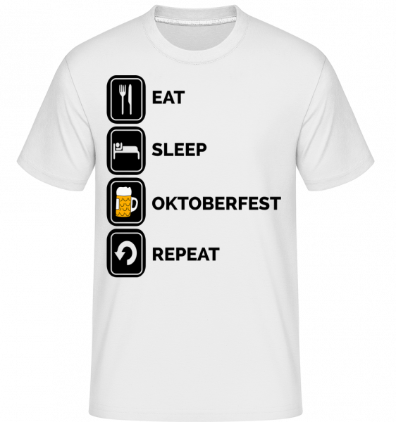Eat Sleep Oktoberfest Repeat -  Shirtinator Men's T-Shirt - White - Vorn
