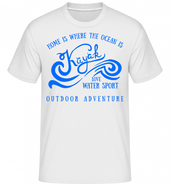 Kayak Logo Blue -  Shirtinator Men's T-Shirt - White - Vorn