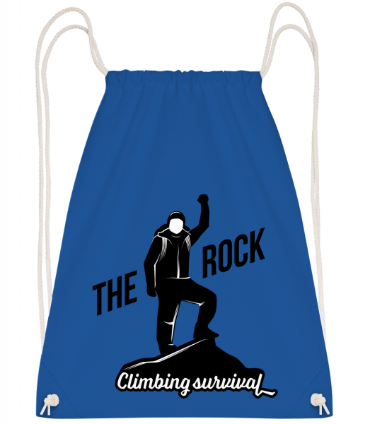 Climbing The Rock - Drawstring Backpack - Royal Blue - Vorn