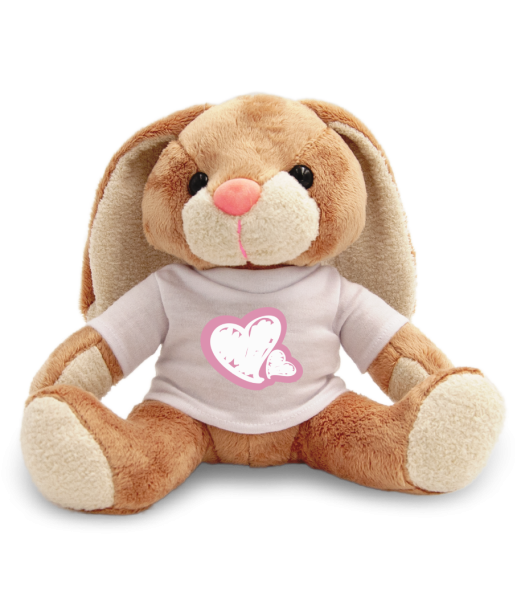 Pink Hearts - Bunny - White - Front