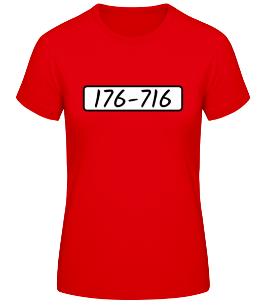 Les Rapetou 176-716 - Women's Basic T-Shirt - Red - Front