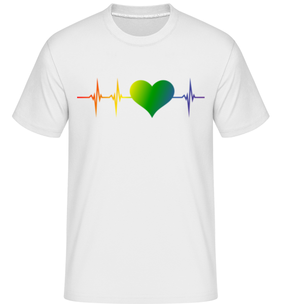 LGBTQ heartbeat -  Shirtinator Men's T-Shirt - White - Front
