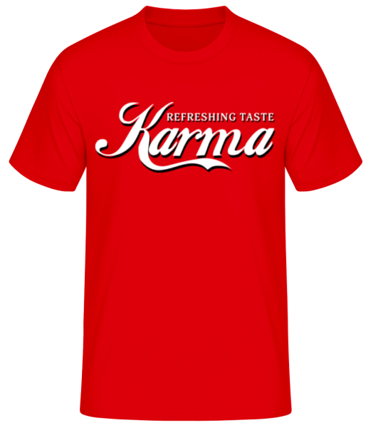 Karma - Men's Basic T-Shirt - Red - Front