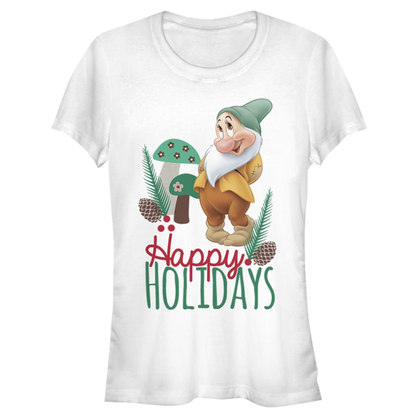 Disney - Snow White - Bashful Christmas - Christmas - Women's T-Shirt - White - Front