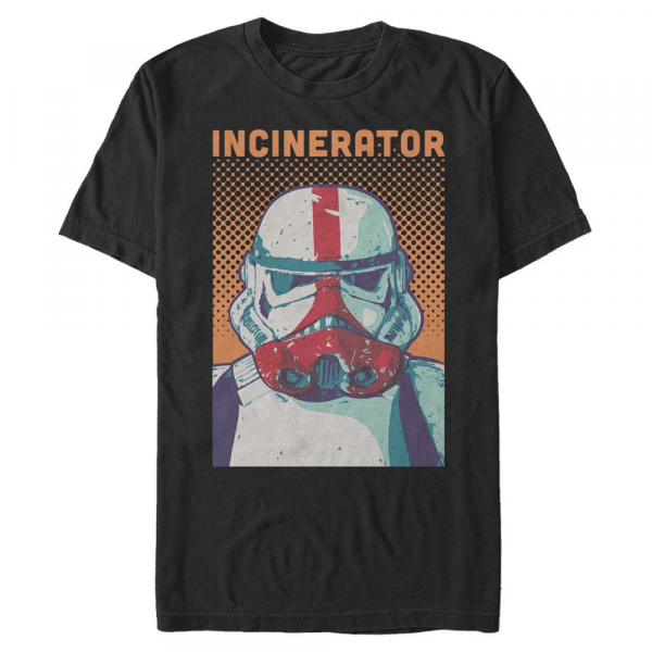 Star Wars - The Mandalorian - Trooper Halftone Incinerator - Men's T-Shirt - Black - Front