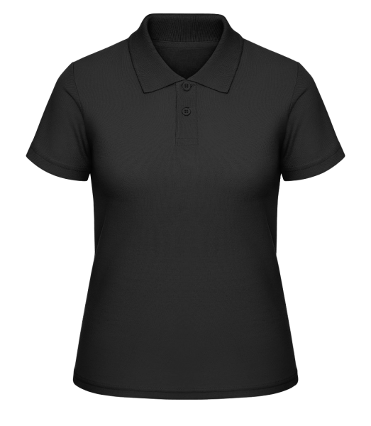 Women's Pique Polo Shirt - Black - Front