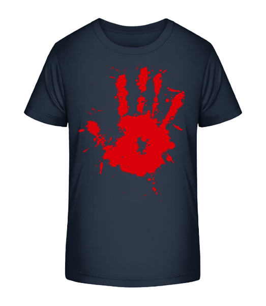 Handprint Blood - Kid's Bio T-Shirt Stanley Stella - Navy - Front