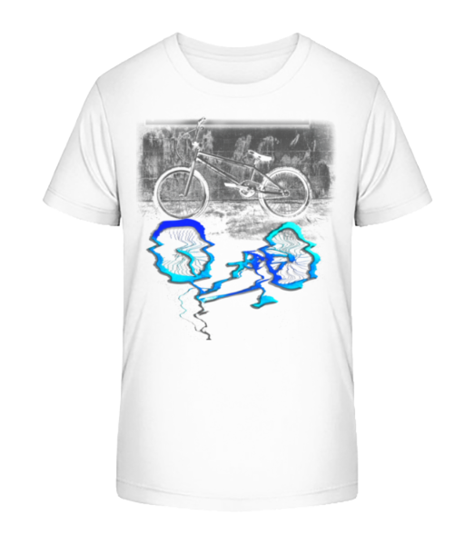 Bicycle Puddle - Kid's Bio T-Shirt Stanley Stella - White - Front