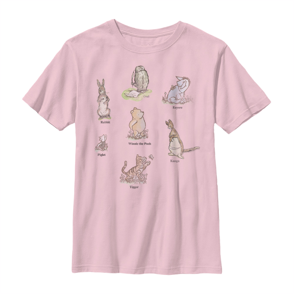 Disney - Winnie the Pooh - Skupina Winnie Poster - Kids T-Shirt - Pink - Front