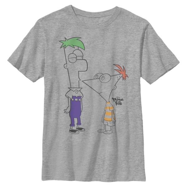 Disney Classics - Phineas and Ferb - Phineas and Ferb Boys of Summer - Kids T-Shirt - Heather grey - Front