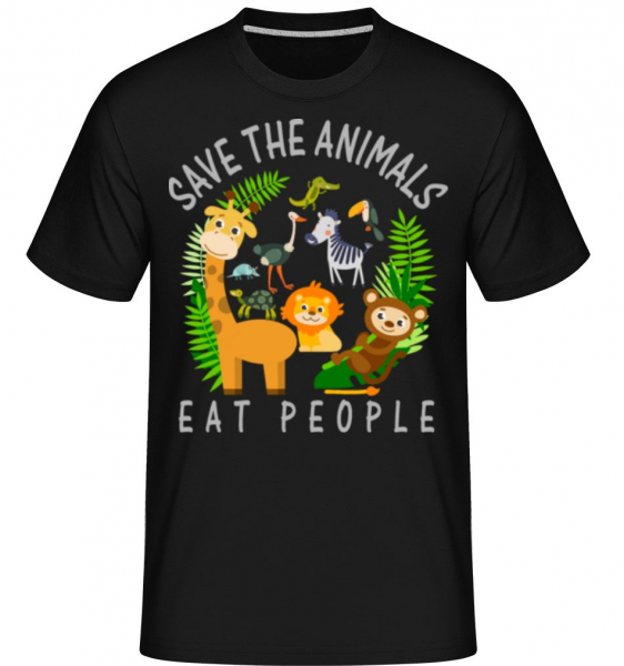 Save The Animals -  Shirtinator Men's T-Shirt - Black - Front