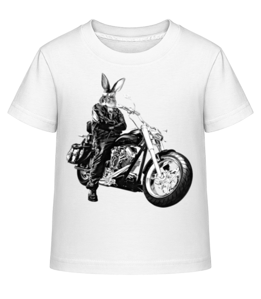 Biker Rabbit - Kid's Shirtinator T-Shirt - White - Front