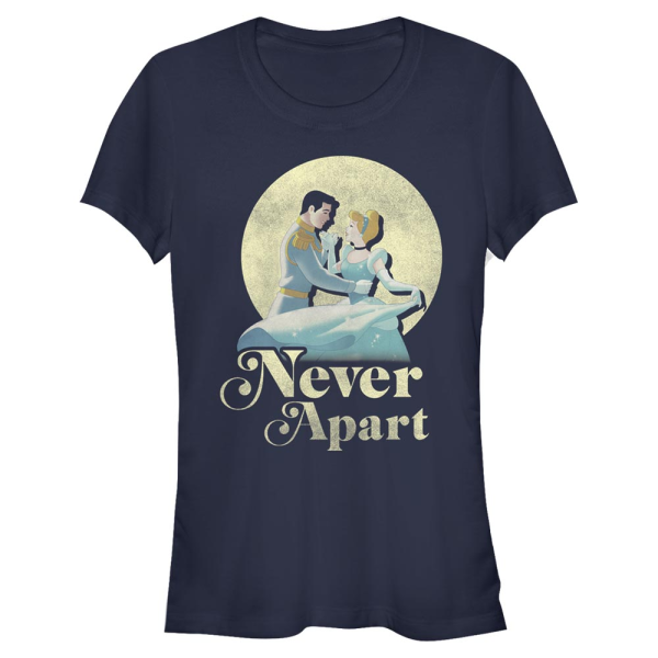 Disney - Cinderella - Popelka & princ Never Apart - Valentine's Day - Women's T-Shirt - Navy - Front