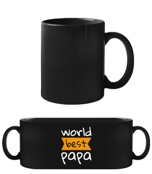 World Best Papa - Black Mug - Black - Front
